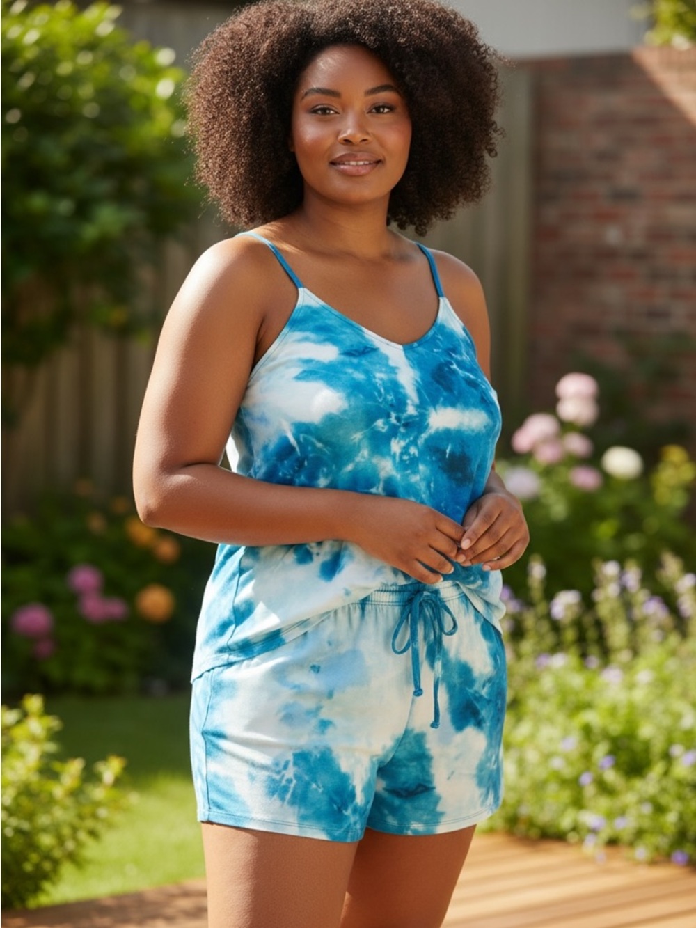 LILAC & LONDON aqua blue tiedye  pajama set